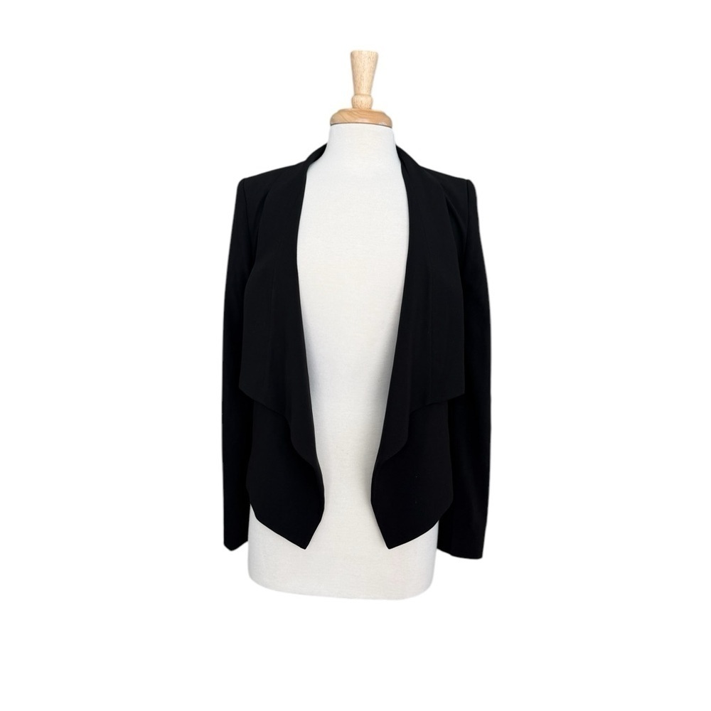 New Bcbgmaxazria Abree Drape Front Black Blazer Size XS